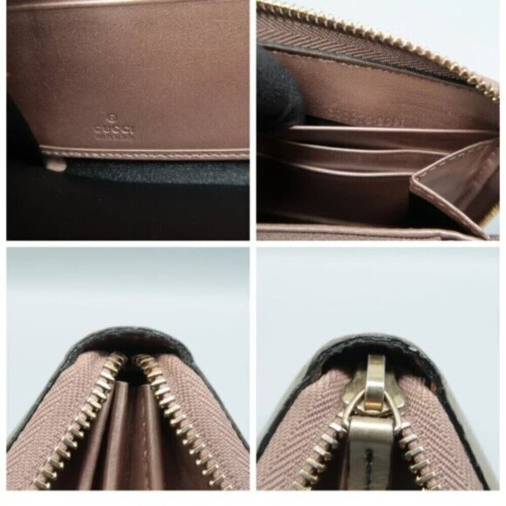 Authentic Gucci Champaigne Metallic Gold GG Tassel Zip Around Wallet - Picture 12 of 12